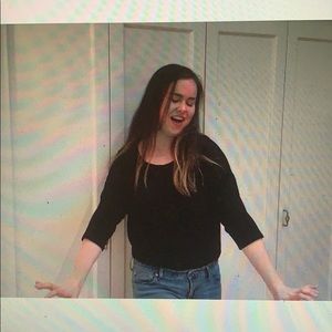 Sheer shoulder slouchy tee